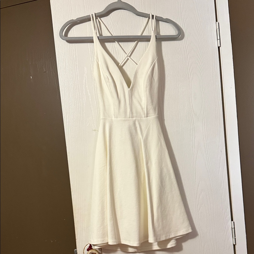 Lulu's Cream Sleeveless Mini Dress